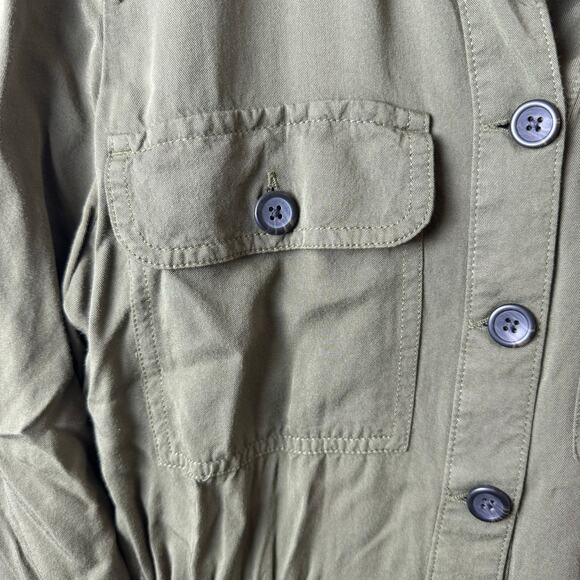 Sonoma Top Women’s Small Cargo Utility Army Green Pockets Minimalist Boho Tunic - Picture 4 of 10